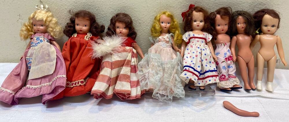 8 Vintage Lot 1940’s 50s Nancy Ann Storybook Dolls Bisque Hard Plastic